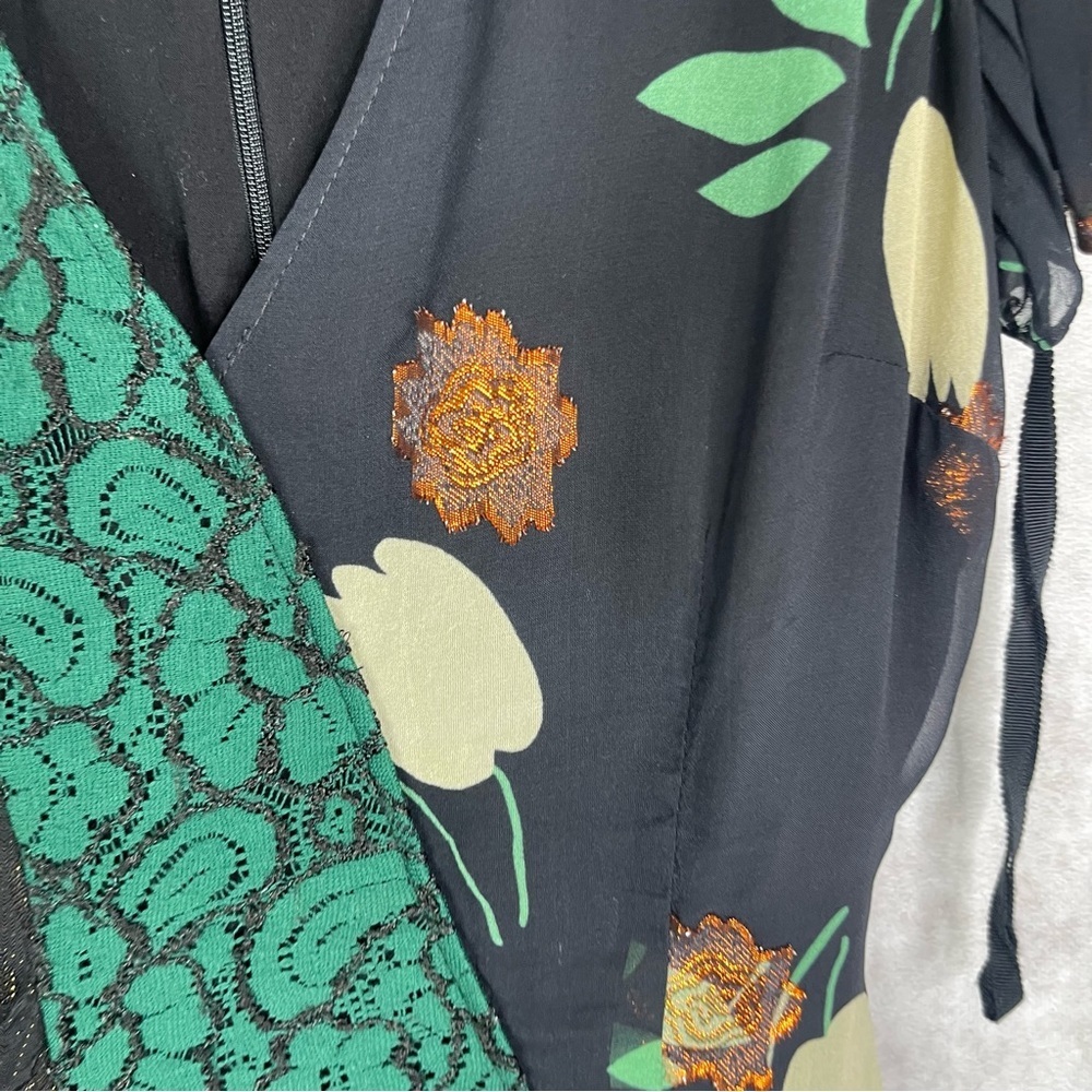 Moulinette Soeurs x Anthropologie Ciao Bella Faux Wrap Dress Mixed Media Dress 2 - Picture 3 of 8